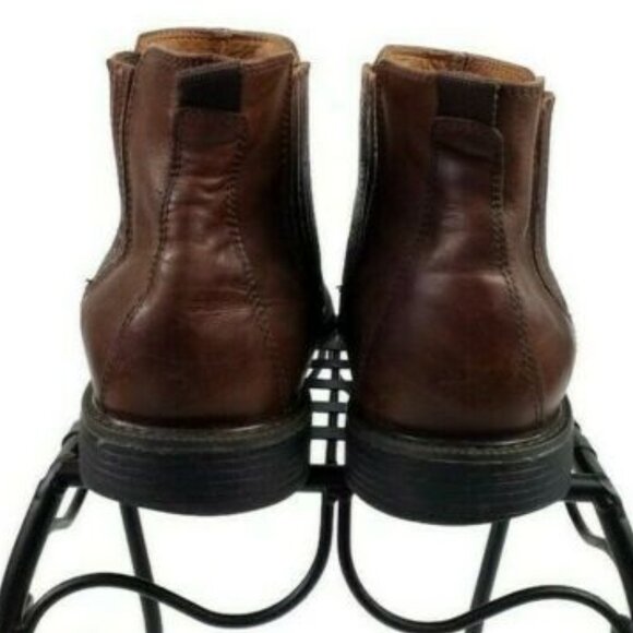 Johnston Murphy Cardell Leather Chelsey Ankle Boots Mens Brown 8M Side Gore - Picture 5 of 10